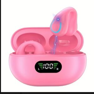 Pink Wireless Earbuds with Charging Case